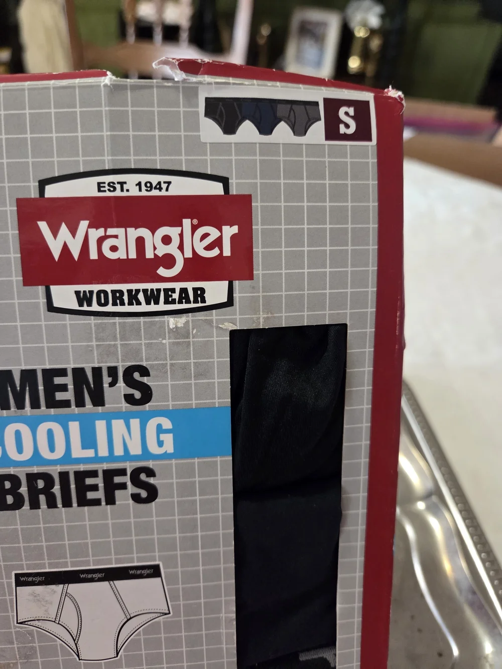 Wrangler Men's 3-Pack Black Cooling Briefs - S